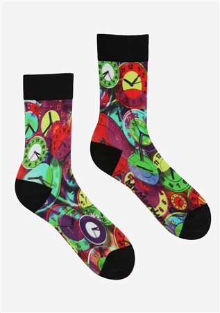 Herren-Socken mit Uhrmotiv